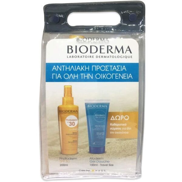Bioderma Πακέτο Προσφοράς Photoderm Spray Haute Spf30 Αντιηλιακό Για Πρόσωπο - Σώμα 200ml & ΔΩΡΟ Atoderm Gel Douche 100ml