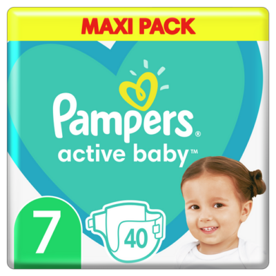 Pampers Active Baby Maxi Pack Νο7 (15+ kg) 40 πάνες