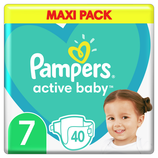 Pampers Active Baby Maxi Pack Νο7 (15+ kg) 40 πάνες
