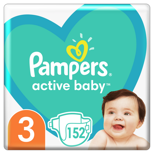 Pampers Active Baby Mega Pack Νο3 (6-10 kg) 152 πάνες