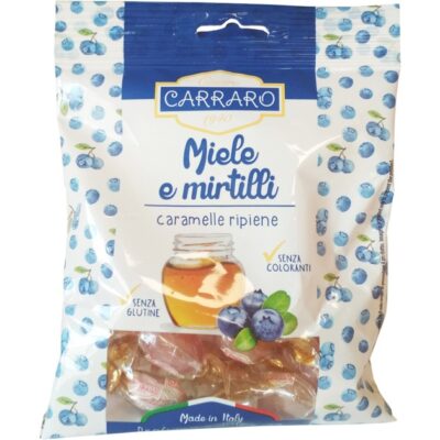 Carraro Caramelle Miele e Mirtilli Καραμέλες για το Λαιμό με Μέλι & Μύρτιλλο 100gr