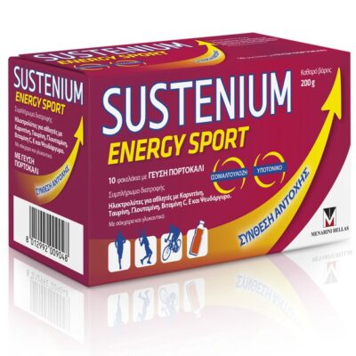 Menarini Sustenium Energy Sport Συμπλήρωμα Διατροφής Κατάλληλο για Ενυδάτωση & Ενίσχυση της Μυϊκής Αποκατάστασης 10 Sachets
