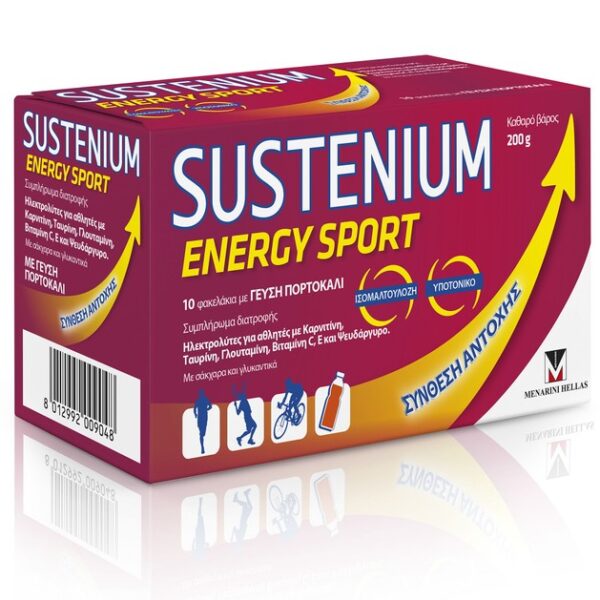 Menarini Sustenium Energy Sport Συμπλήρωμα Διατροφής Κατάλληλο για Ενυδάτωση & Ενίσχυση της Μυϊκής Αποκατάστασης 10 Sachets