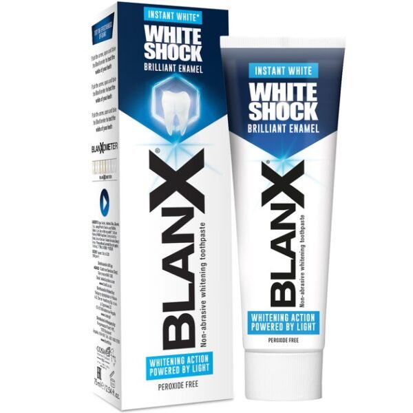 BLANX White Shock Instant White Toothpaste Λευκαντική Οδοντόκρεμα Ταχείας Δράσης 75ml