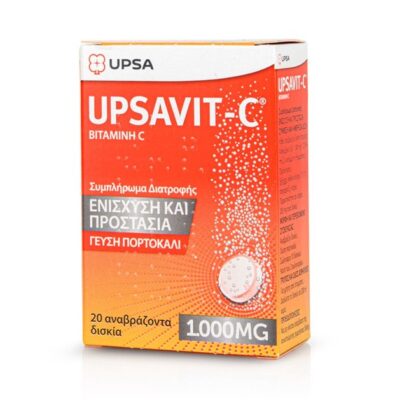 Upsa Upsavit-C Vitamin C Αναβράζουσα Βιταμίνη C Ενίσχυση του Ανοσοποιητικού Συστήματος 1000mg 20 Effer.tabs