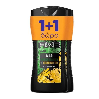 Axe Wild Green Mojito Cedarwood Αφρόλουτρο Από Φρέσκιες Νότες Εσπεριδοειδών Δυόσμου και Κέδρου 2x400ml