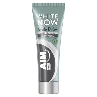 Aim White Now Smile Detox Charcoal Λευκαντική Οδοντόκρεμα για Άμεσα Λευκότερο Χαμόγελο 75ml