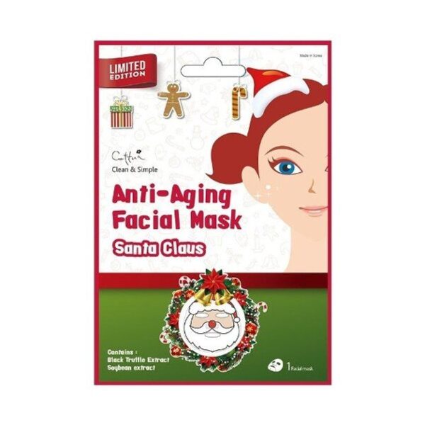 Vican Cettua Clean & Simple Anti-Aging Facial Mask Santa Claus για Ομορφιά Αναζωογόνηση και Ενυδάτωση 1τμχ