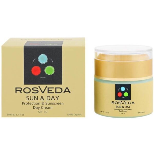 RosVeda Sun & Day Cream Spf30 100% Φυτική Σύνθεση 24ωρη Ενυδατική Κρέμα Ημέρας με Υψηλή Αντηλιακή Προστασία 50ml