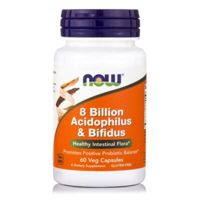 Now Foods 8 Billion Acidophilus & Bifidus Συμβάλλει στη Διατήρηση της Υγιούς Εντερικής Μικροβιακής Χλωρίδας 60caps