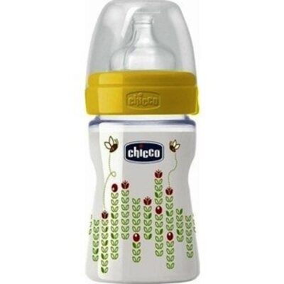 Chicco Well Being Πλαστικό Μπιμπερό Φυσική Μέθοδος Κανονικής Ροής με Θηλή Σιλικόνης