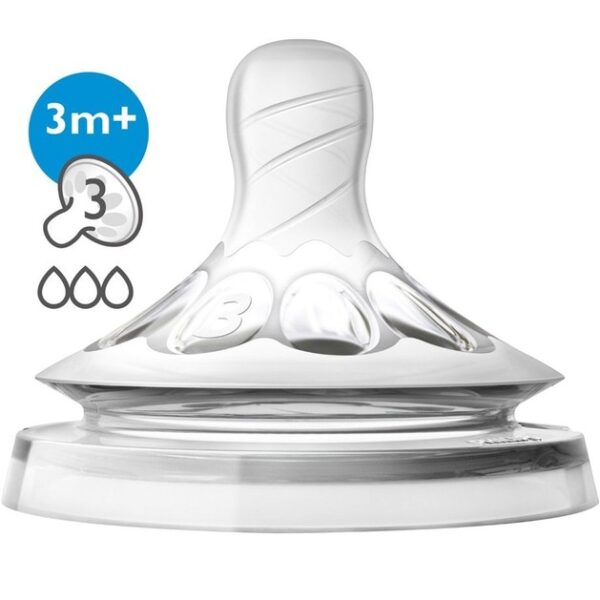 Avent Θήλες Σιλικόνης Natural 3 Οπών - Χωρίς BPA 2 τμχ SCF043/27