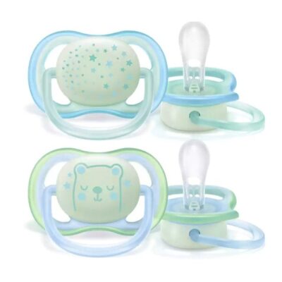 Avent Ultra Air Night Ορθοδοντική Πιπίλα Νυχτός Σιλικόνης 0-6m SCF376/11