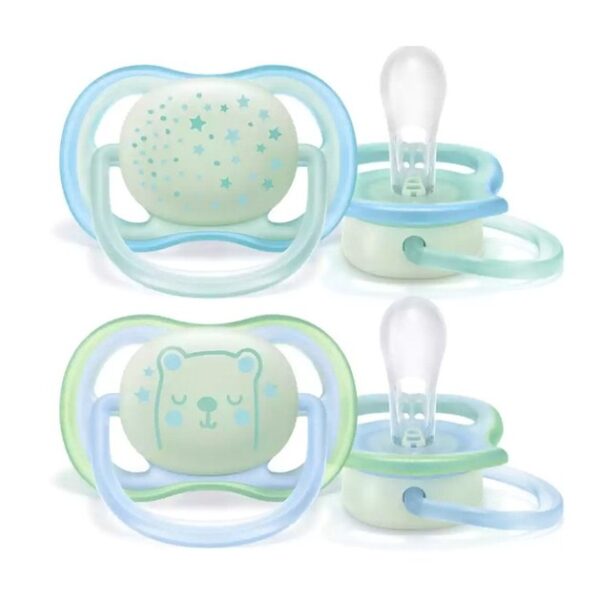 Avent Ultra Air Night Ορθοδοντική Πιπίλα Νυχτός Σιλικόνης 0-6m SCF376/11