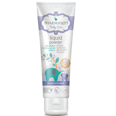 Pharmasept Baby Care Liquid Powder Κρέμα Σώματος με Πούδρα Φυτικής Προέλευσης για την Φροντίδα της Βρεφικής Επιδερμίδας 150ml