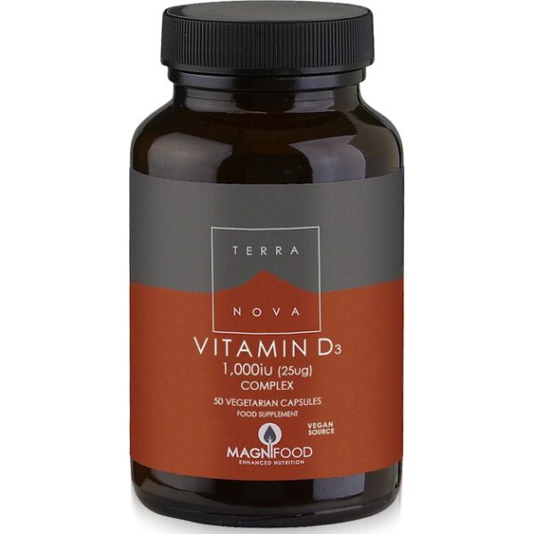 Terranova Vitamin D3 1000iu Complex Φυτικής Προέλευσης Βιταμίνη D3 50veg.caps