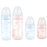 Nuk Μπιμπερό First Choice Plus Baby Rose & Blue Πλαστικό PP Με Θηλή Σιλικόνης M1 0-6Μηνών