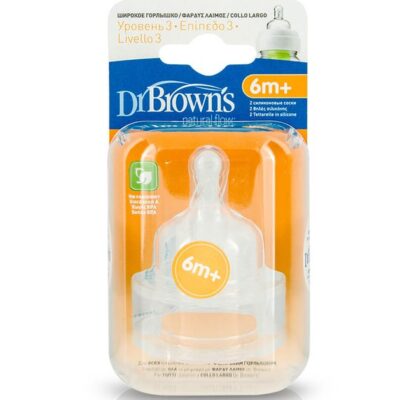 Dr. Brown's Natural Flow Θηλή Σιλικόνης με Φαρδύ Λαιμό Επίπεδο 3