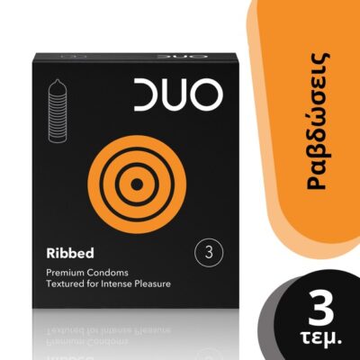 Duo Ribbed Προφυλακτικό Με Ραβδώσεις 3 τεμάχια