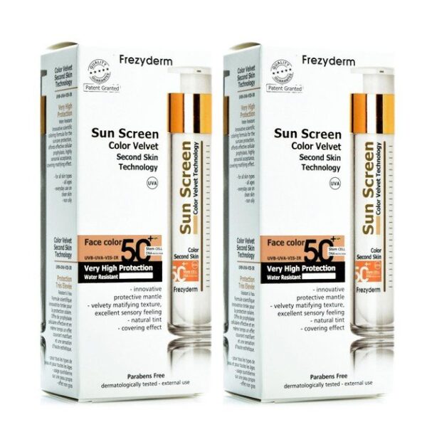 Frezyderm Πακέτο Προσφοράς Sun Screen Color Velvet Face Cream Spf50+ Αντηλιακή Προσώπου με Χρώμα & Βελούδινη Υφή 2x50ml