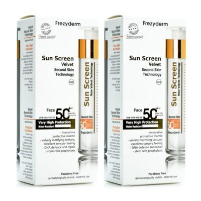 Frezyderm Πακέτο Προσφοράς Sun Screen Velvet Face Cream Spf50+ Αντηλιακή Προσώπου με Βελούδινη Υφή 2x50ml