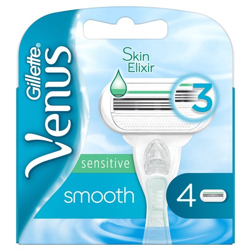 Gillette Venus Smooth Sensitive Skin Elixir 4 Τεμάχια
