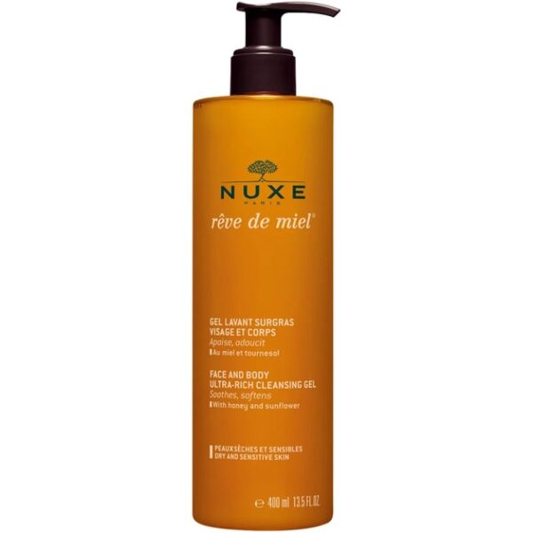 Nuxe Reve de Miel Gel Lavant Surgras Visage et Corps - Απαλό Αφρόλουτρο και Shower Gel για το Σώμα 400ml