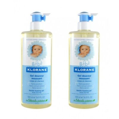 Klorane Bebe Gel Douceur Moussant Απαλό Ζελ Καθαρισμού Για Σώμα Και Μαλλιά 2 χ 500ml