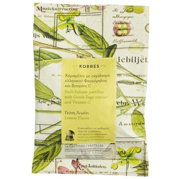 Korres Pastilles με Εκχύλισμα Ελληνικού Φασκόμηλου & Βιταμίνης C