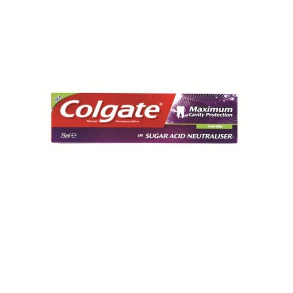 Colgate Maximum Cavity Protection Οδοντόκρεμα Που Καταπολεμά Τα Οξέα Από Τα Σάκχαρα Στην Πλάκα 75ml
