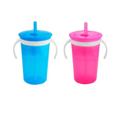 Munchkin Sippy Snack Cup Pink Ποτήρι 225ml & Πιατάκι 110ml