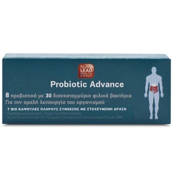 NutraLead Probiotic Advance Συμπλήρωμα Διατροφής Προβιοτικών για την Ομαλή Λειτουργία του Οργανισμού 28 Κάψουλες