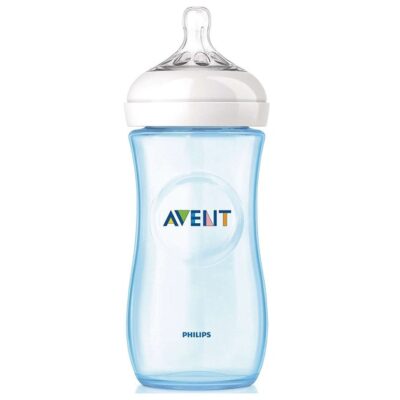 Avent Πλαστικό Μπιμπερό Natural Μπλέ με Θηλή Γρήγορης Ροής για 6m+ 330ml SCF038/17