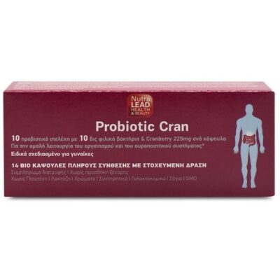 NutraLead Probiotic Cran Συμπλήρωμα Διατροφής Προβιοτικών για την Ομαλή Λειτουργία του Ουροποιητικού Συστήματος 14caps
