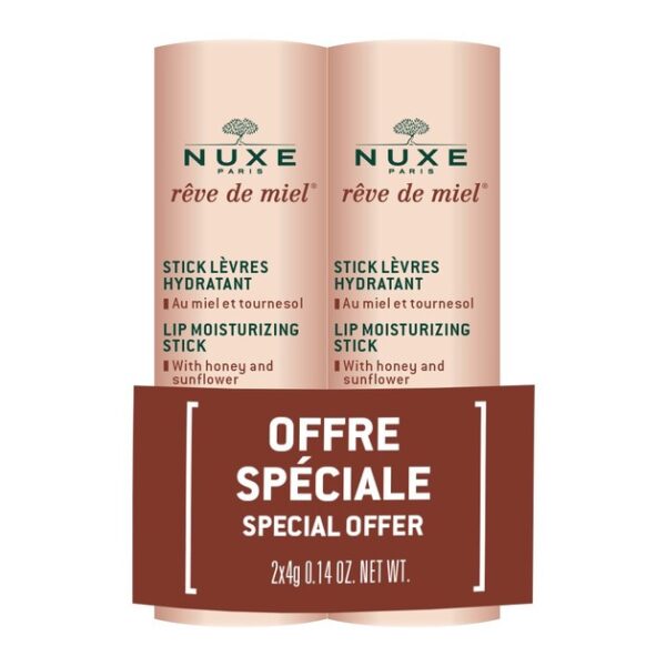 Nuxe Πακέτο Προσφοράς Reve de Miel Stick Levres Lip Moisturizing Stick Ενυδάτωση Χειλιών με -50% στο 2ο Προιόν 2 x 4gr
