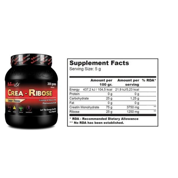 Biotech Usa Crea Ribose Βελτίωση Της Ισχύος Και Της Δύναμης 300gr