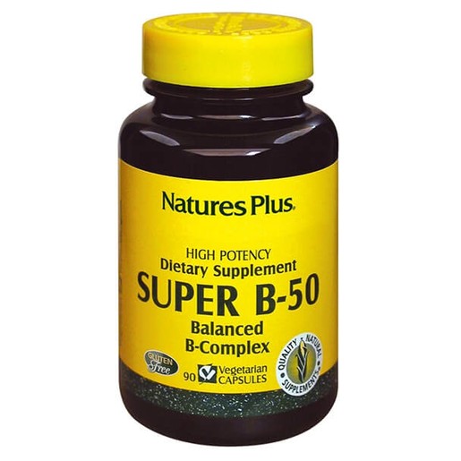 Nature’s Plus Super B50 Φόρμουλα με Βιταμίνες Β 60Caps