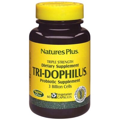 Nature's Plus Tri-Dophilus Συμπλήρωμα Διατροφής που Εξασφαλίζει μια Υγιή Εντερική Χλωρίδα 60Veg.Caps