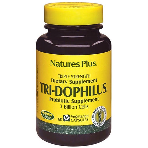 Nature's Plus Tri-Dophilus Συμπλήρωμα Διατροφής που Εξασφαλίζει μια Υγιή Εντερική Χλωρίδα 60Veg.Caps