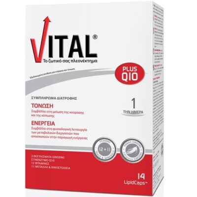 Vital Plus Q10 Συμπλήρωμα Διατροφής για Καθημερινή Ενέργεια & Τόνωση σε Κάψουλες
