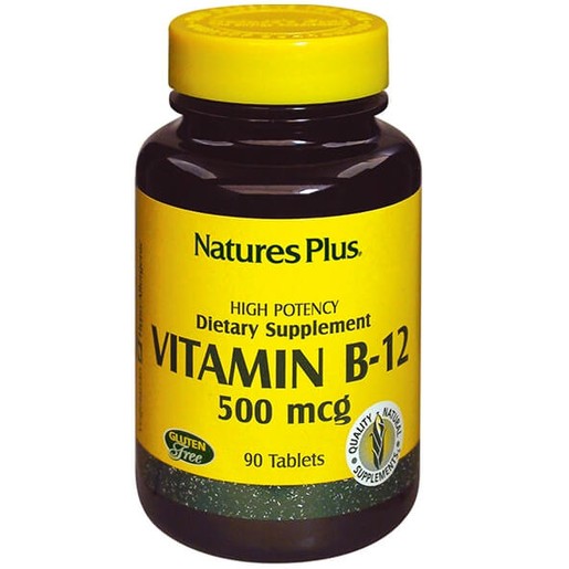 Nature's Plus Vitamin B-12 500mcg Για την Τόνωση του Νευρικού Συστήματος 90tabs