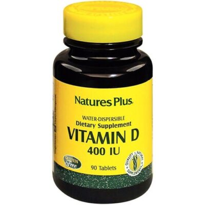 Nature's Plus Vitamin D 400lu Water-Dispersible Καλή Λειτουργία του Νευρικού Συστήματος Υγιή Οστά & Δόντια 90tabs