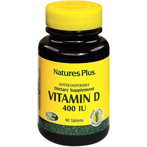 Nature's Plus Vitamin D 400lu Water-Dispersible Καλή Λειτουργία του Νευρικού Συστήματος Υγιή Οστά & Δόντια 90tabs