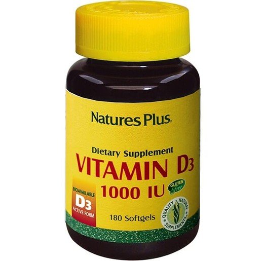 Nature's Plus Vitamin D3 1000IU Βιταμίνη D3 180Softgels