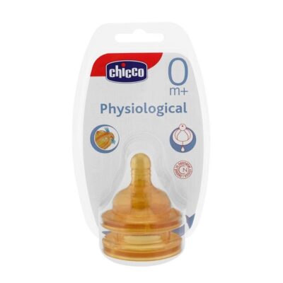 Chicco Physiological Θηλή Καουτσούκ Κανονικής Ροής 0m+ 2τμχ
