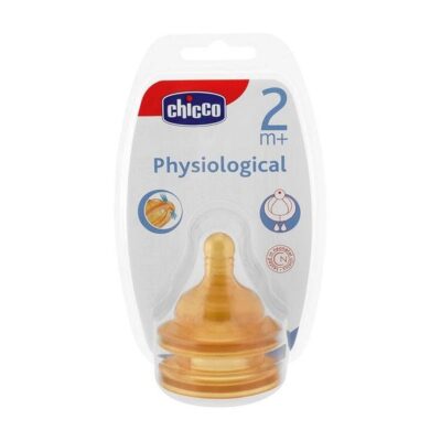 Chicco Physiological Θηλή Καουτσούκ Μέτριας Ροής 2m+ 2τμχ