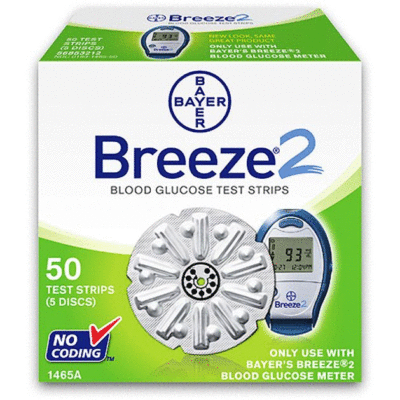 Bayer Ascensia Breeze 2 Ταινίες Μέτρησης Σακχάρου 50strips