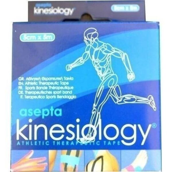 Asepta Kinesiology Tape Ταινία Αθλητική Αυτοκόλλητη Συγκράτησης 5cm x 5m