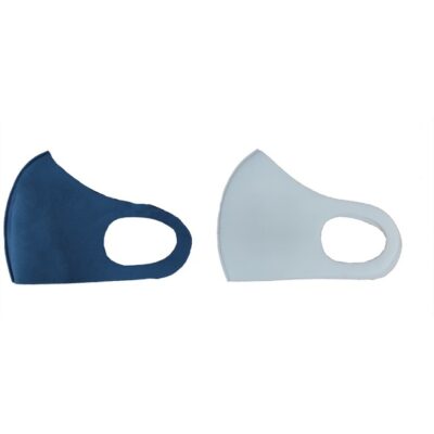 TiLi Fashion Face Mask Μάσκα Ενηλίκων Πολλαπλών Χρήσεων Άσπρη - Μπλέ 2 Τεμάχια