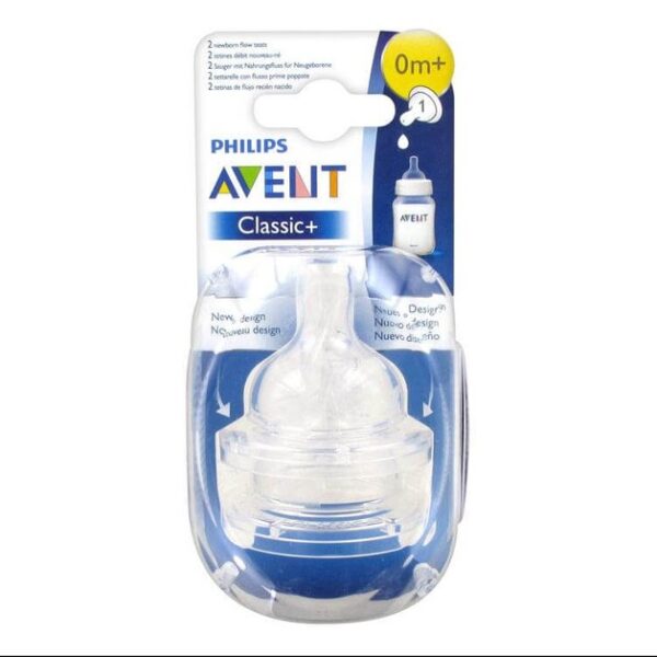 Avent Classic+ Θηλή Σιλικόνης με 1 Οπής 0+ Μηνών 2τμχ SCF631/27